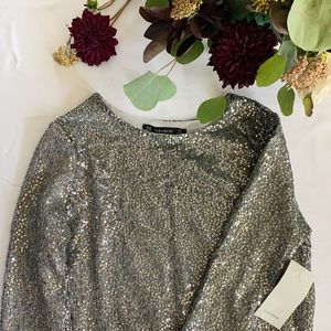 Sequined elegant Gray/Black shirt